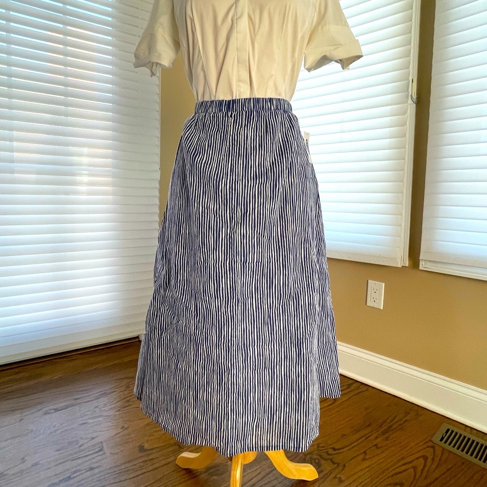 Striped Blue and White Skirt